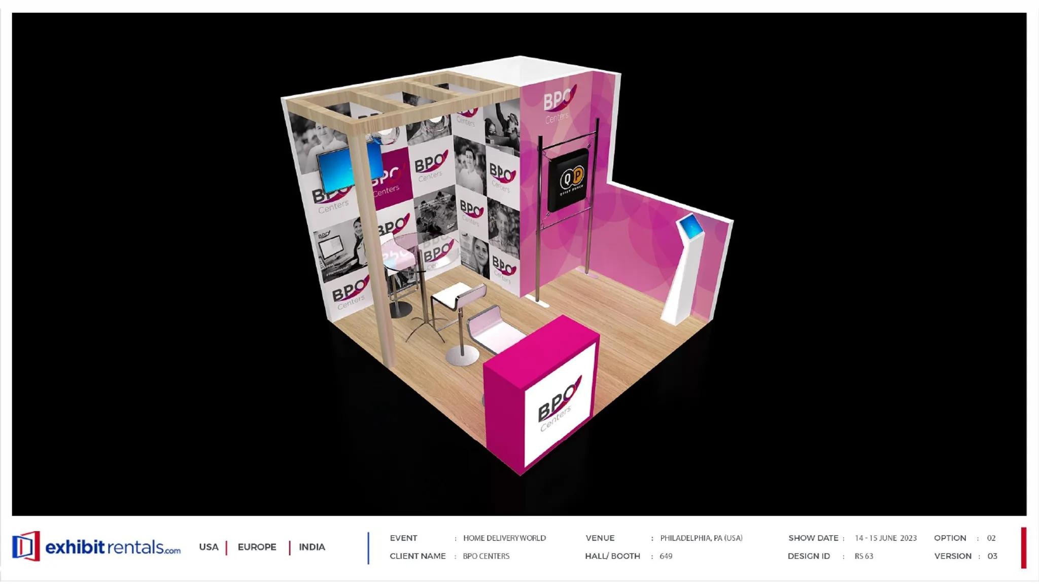 10x10 Inline booth design by Exhibit-Rentals